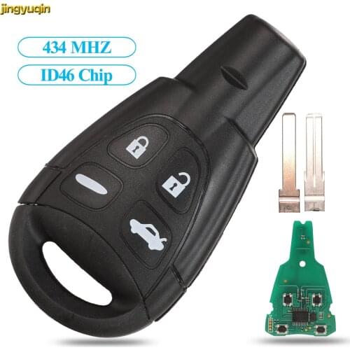 Jingyuqin Remote Car Key Control 434Mhz ID46 For SAAB 93 95 9-3 9-5 WF Replacement LTQSAAM433TX 4 Buttons