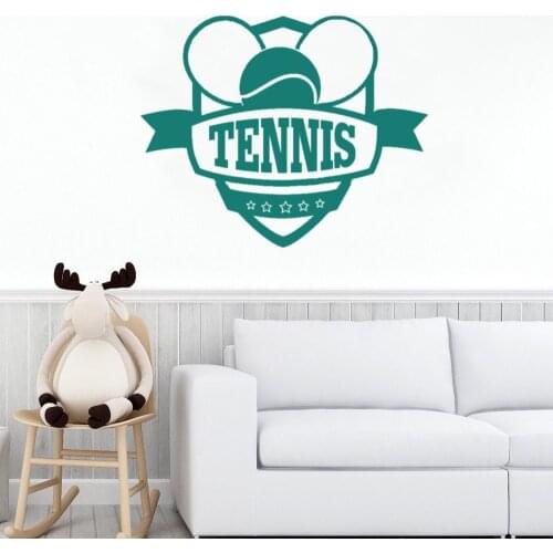 Classic Tennis Banner Wall Stickers Art Removable Tennis Sports Decal For Living Room Decoration A001115