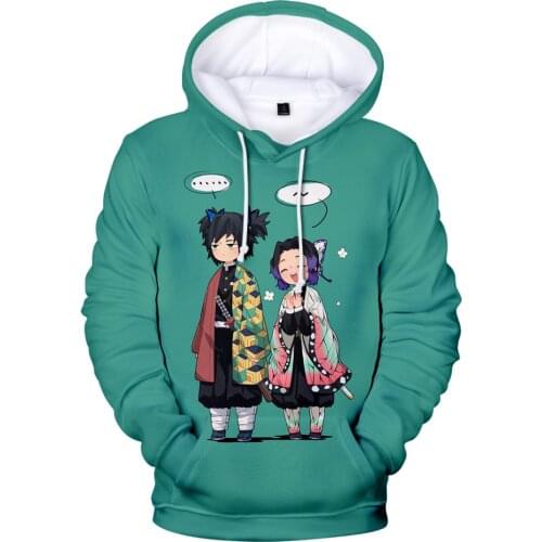 Hot Black Hooded 3D Comic Kimetsu no Yaiba Hoodies Sweatshirts Men Women Hoodie 3D Demon Slayer Boys Girls Suitable Pullovers