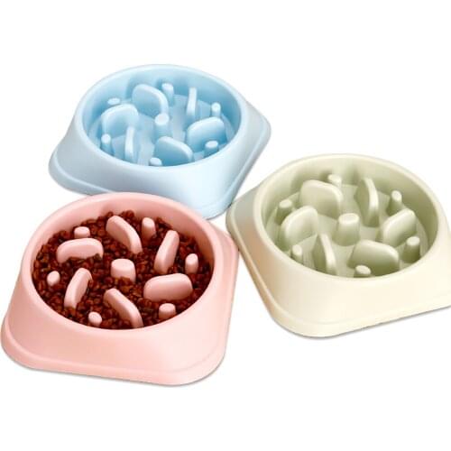 Pet Slow Feeder Dog Bowl Slow Eating Training Bowl dog food bowl Hard Plastic Cat Pet Feeder NonSlip Anti Gulping Feeder Bowl