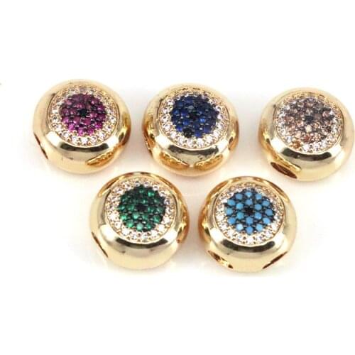 10Pcs Trendy Gold Color Round Shape Lucky Eye Pendants Charms for Making Necklace Bracelet Jewelry Accessory
