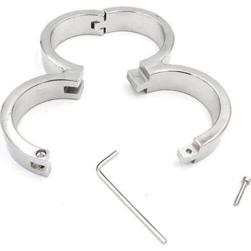 Stainless Steel Handcuffs Sex Slave Bondage Restraints Hand Cuffs BDSM Torture Tools Fetish Sex Toys For Men Sex Shop