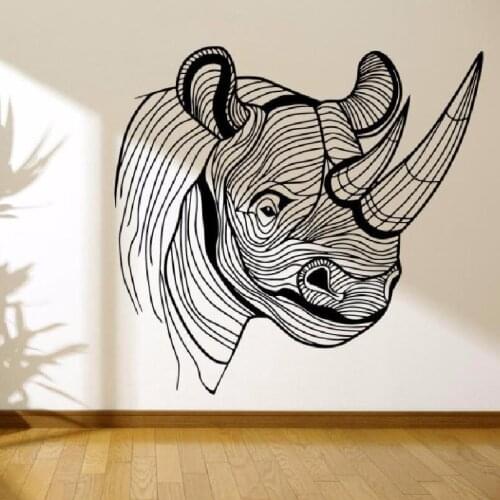 YOYOYU Wall Sticker Big Rhino Childrens Room Decoration PVC Removeable Home Decor Sticker Mural Poster J991