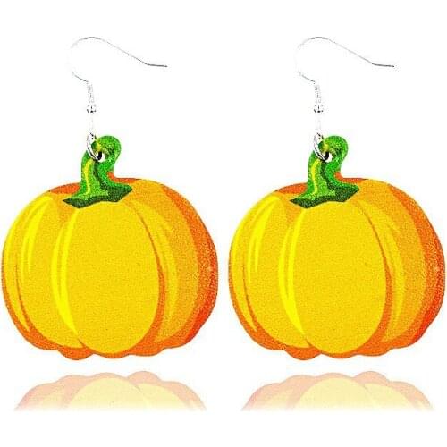 2020 New Halloween Leather Earrings Cute Skull Scalp Print Earrings Bat Skin Pumpkin Earrings Leather Earrigns Wholesale