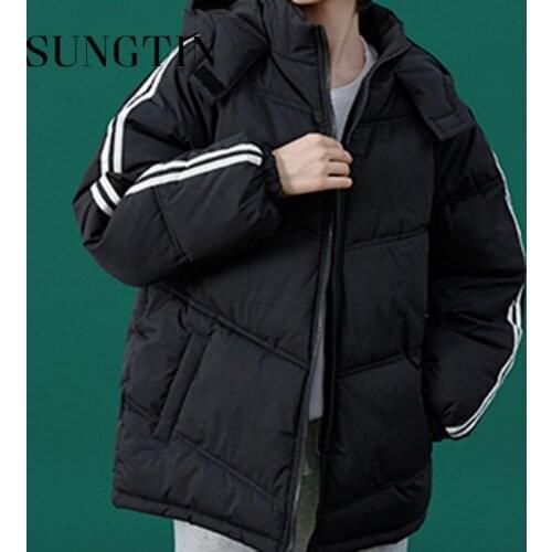 Sungtin Korean Thicken Warm Oversize Hooded Parkas Women Fashion Winter BF Style Causal Female Jackets New Loose Outerwear Mujer