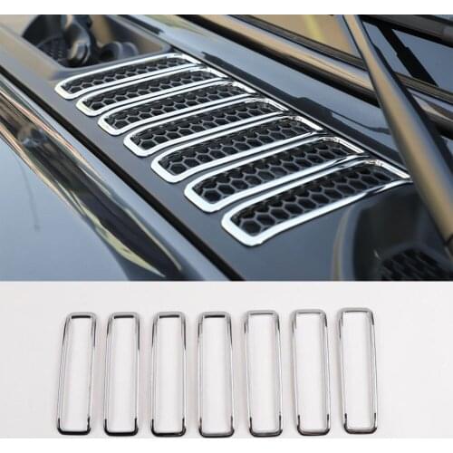 For Jeep JT Gladiator 2018 Up Car Front Hood Cover Air Intake Vent Frame Trim Styling Exterior ABS Auto Molding