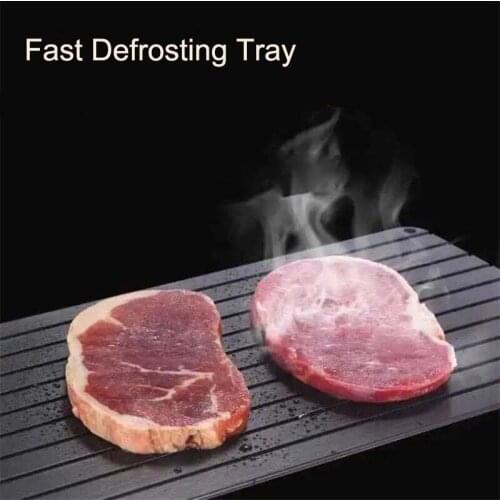 Fast Defrosting Tray Thaw Frozen Food Meat Fruit Quick Aluminum Alloy Steel Plate Board Defrost Kitchen Gadget Tool