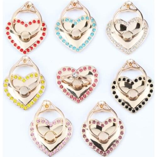 360 Degree Metal Finger Ring Heart Colorful Smartphone Stand Holder Mobile Phone Holder Stand For iPhone Xiaomi All Phone