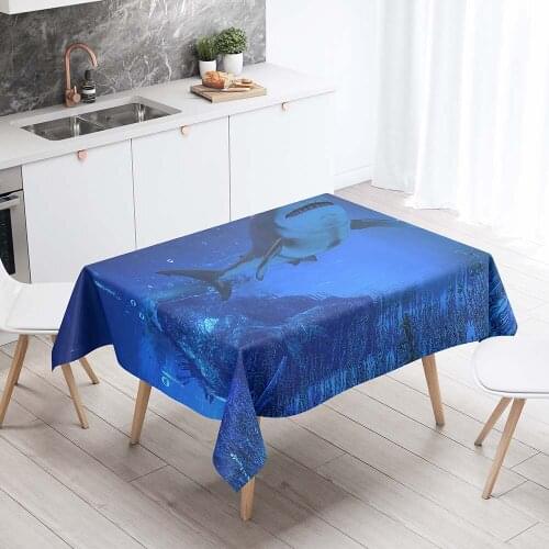 3D Printing Shark Design Tablecloths For The Kitchen Decorative Track On The Rectangular Table