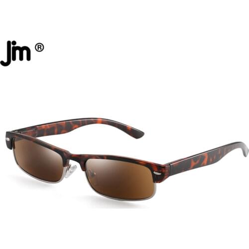 JM Semi Rimless Sunglasses Readers Spring Hinge Sun Reading Glasses for Men Women