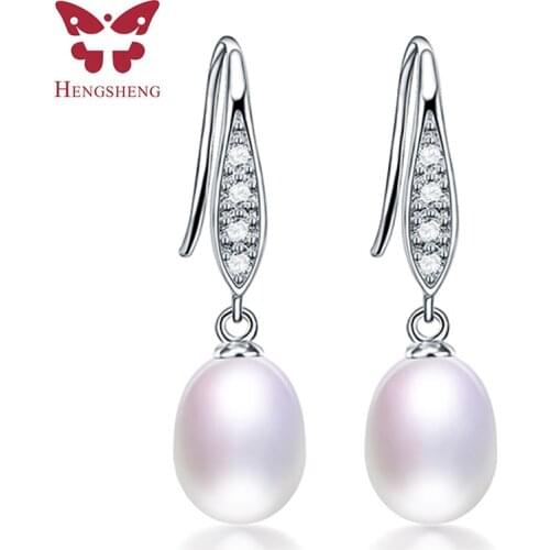 High Quality Drop Pearl Earrings 925 Sterling Silver Earrings For Women 100% Genuine Pearl Earings Fashion Jewelry 2021