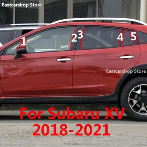 Car PC Door Window Central Middle Column Trim Decoration Protection B C Strip Cover for Subaru XV Crosstrek 2018 2019 2020 2021