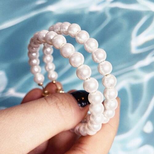 Modyle Oversize Pearl Hoop Earrings For Women Girls Unique Big Earrings Circle Earring Brinco Statement Fashion Jewelry