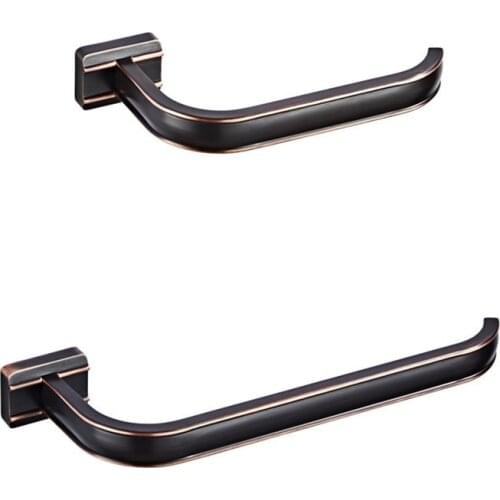 2pcs Black Antique Brass Bath Towel Rack Bathroom Towel Holder Towel Shelf Bathroom Accessories