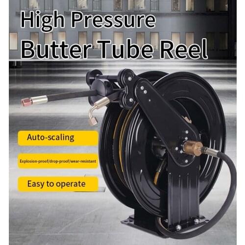 Automatic Retraction High-pressure Pipe Reel Quality Explosion-proof Wear-resistant Steel Butter Hose Reel with 11.5M Hose