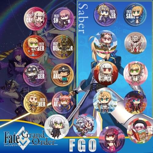 Brdwn Fate/Grand Order FGO Saber Nero Mordred Gilgamesh Pendragon Jannu Daruku Tamamo no Mae Cosplay Badge