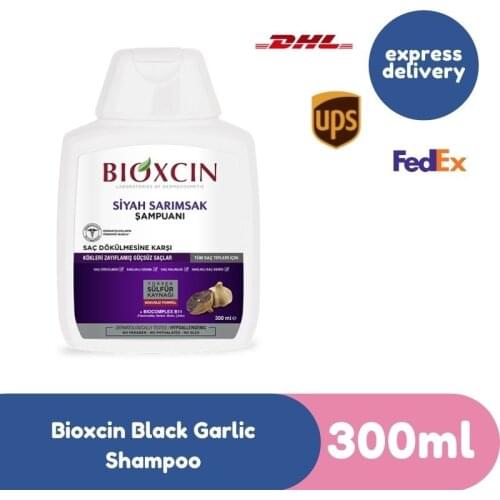 Bioxcin Black Garlic Hair Shampoo Weak and Damaged Hair All Hair Types, 300ml / 1 Pack