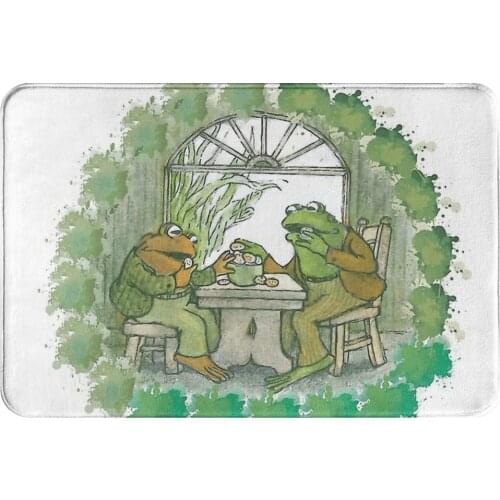 Cottagecore Rural Aesthetic Non-slip Doormat Frog And Toad On Table Bath Kitchen Mat Prayer Carpet Flannel Pattern Decor