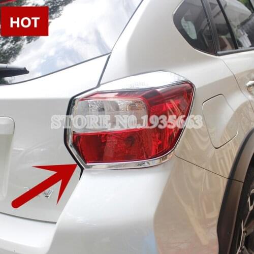 For Subaru XV Crosstrek ABS Chrome Rear Tail Light Lamp Cover 2012-2017 2pcs Car Accessories Interior Car Decor Car Trim