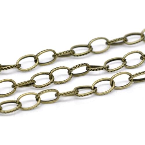 DoreenBeads 10M Bronze Tone Link Chain for Clip On Charm 8x5.5mm (B13978), yiwu