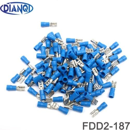 FDD2-187 Femaleper-insulating Joint Cold pressed terminals/Cable Connector/Wire Connector 1000PCS/Pack