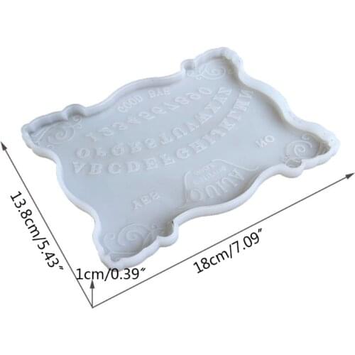 Mirror OUIJA Game Mat Epoxy Resin Mold Tray Serving Plate Silicone Mould DIY Crafts Ornaments Home Decorations Casting Tools