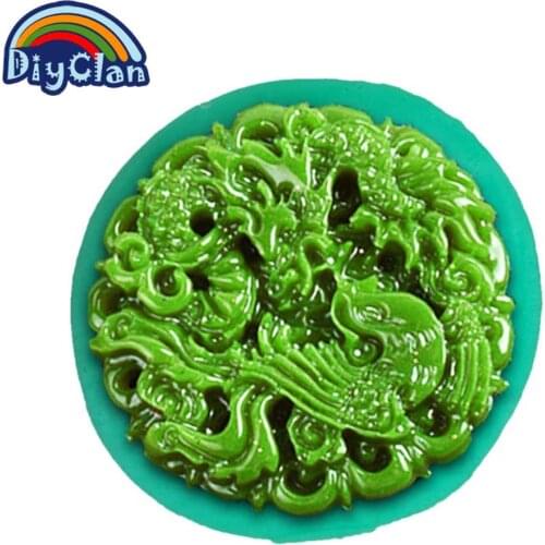 Chinese style Round jade jewelry molds diy resin decorative craft silicone mold for epoxy resin jewelry making necklace tools
