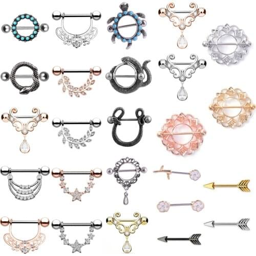 1pcs Women Nipple Ring Double Wing Feather Medical Steel Straight Nipples Shield Rings Body Piercing Jewelry Gift Fashion