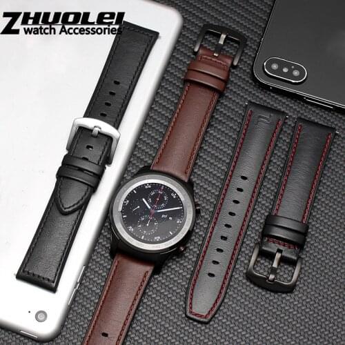 22mm Leather bracelet For Huawei Watch GT magic watch 2pro smart watch business style replacement 2in 1 leather silicone strap