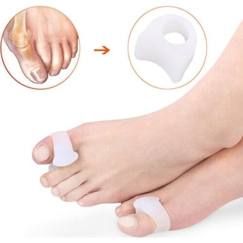 2Pcs Big Toe Separator Bone Corrector Straightener Silicone Gel Foot Fingers Protector Bunion Adjuster Feet Massager Set