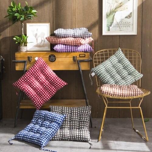 Fashion Soft Thick Pure Colorful Decorative Office Chair Pad Square Plaid Sofa Seat Cushions Home Decor