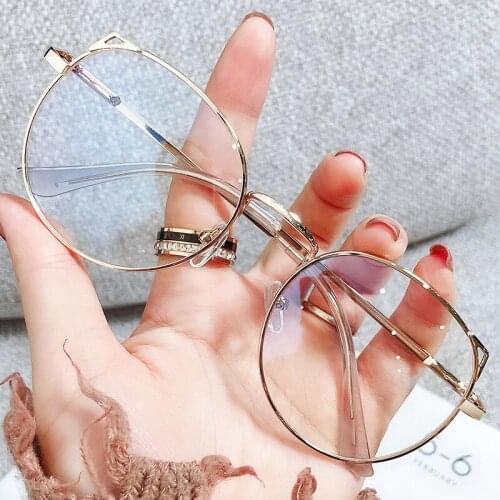 Trends Office Cat Eye Anti Blue Light Oversized Glasses Computer for Women Blue Blocking Gaming Big Size Eyeglasses Alloy Frame