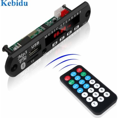 KEBIDU 5V 12V MP3 Player Decoding Board Module Bluetooth MP3 USB TF FM Radio Module Wireless Bluetooth Decoder Record Handsfree