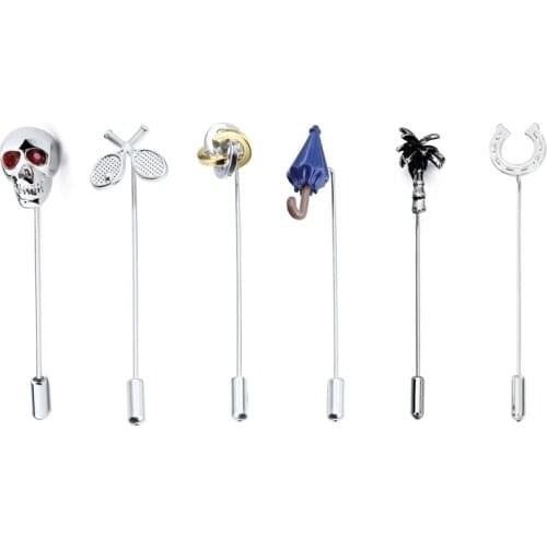 HAWSON Funny Pattern Brooch Pins For Men Fashion Suit Accessories Mens Shirt Long Lapel Pin Party Gift