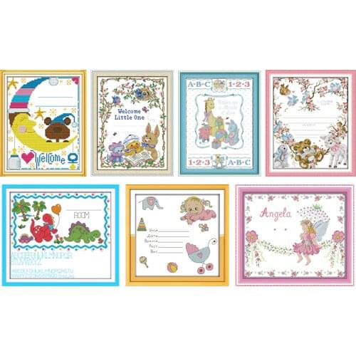 Joy Sunday Cartoon Cross Stitch Patterns DMC 11CT 14CT Counted Cross Stitch Dinosaur DIY Handwork Embroidery Kit Needlework Sets