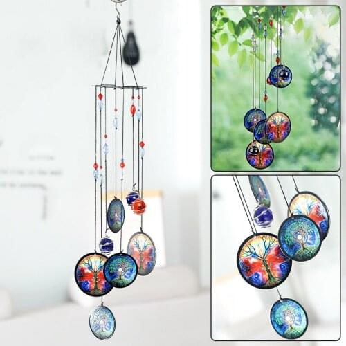 New Tree Of Life Solar Wind Chimes Crystal For Indoor Outdoor Home Balcony Garden Yard Hanging Decoration