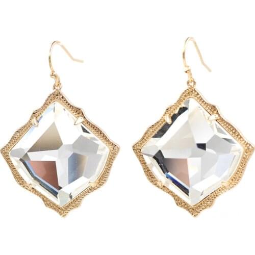 New Fashion Kite Faceted AB Glass Stone Drop Earrings for Women