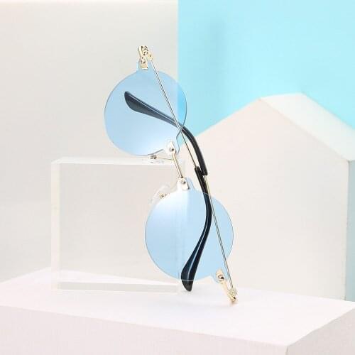 New Style Stylish Small Glasses Round Trim Color Eyeglasses Retro Street Photography Trendy Sunglasses For Women очки солнечные