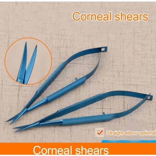Stainless Steel Scissors Ophthalmic Keratectomy Open Eye Microscissors Straight Tips Titanium Surgery Tools 12cm