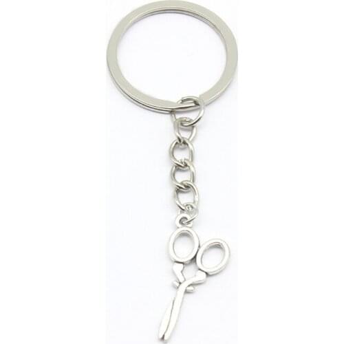 Scissors Charms Key Ring Metal Key Chains scissors Keychain Antique Silver Plated Pendant Jewelry Findings