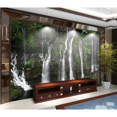 Original Forest Waterfall Mural Photo Wallpaper Contact Paper 3d Wall Murals Wall Papers Luxury Home Decor Textured Wallpaper
