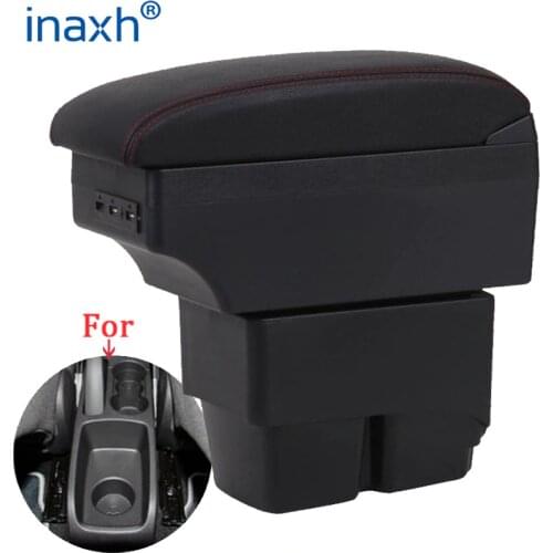 For Ford Fiesta Armrest box Interior Parts special Retrofit parts Car Armrest box Center Storage box with USB LED light