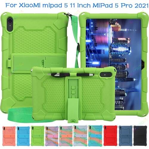 Anti-scratch Safety Silicone Durable Shockproof Cover for Xiaomi Pad 5 11 2021 MiPad Mi Pad 5 Pro 11 Inch Tablet Case with Stand