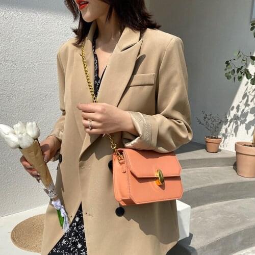 Womens premium texture luxury shoulder bag 2021 fashion designer pure color chain small square bag wild messenger bag purses