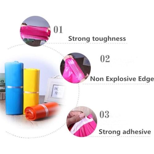 Deep Pink Poly Mailing Adhesive Envelope Bags Bolsa Gift Packaging Bags Plastic Mailer Pink Garment/Boxes Post Bags