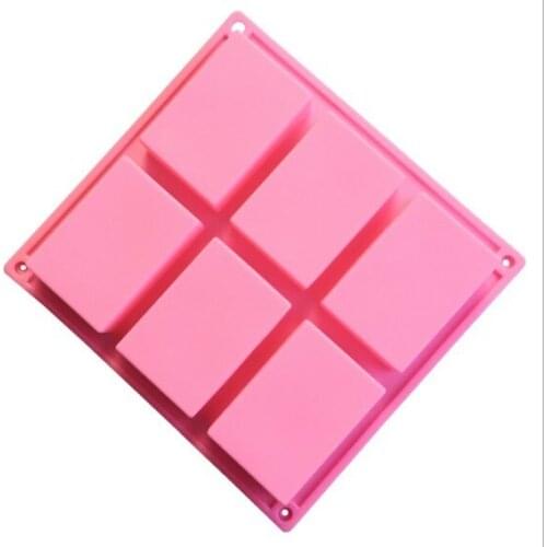6 Hole Mold 3D Handmade Square Rectangle Silicone Soap Form Chocolate Cookies Mold Fondant Tools