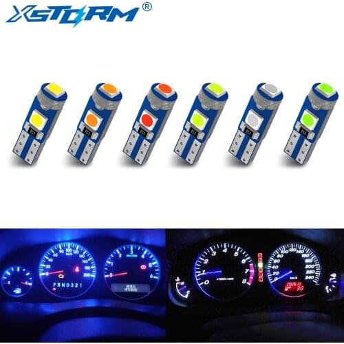 6Pcs T5 Led Cnbus W3W W1.2W Led Bulb No Error Car Interior Lights Dashboard Warming Indicator Wedge Auto Instrument Lamp 12V