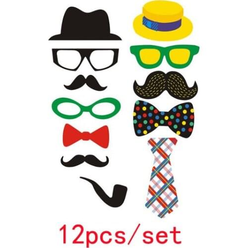 Funny Photo Booth Props DIY Glasses Mustache Happy Photobooth Accessories Wedding Event Party Supplies