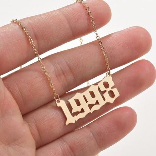 1989 To 2000 Date Of Birth Number Necklaces Women Boho Fashion Jewelry Alloy Letter Year Necklace Collier Elegant Choker