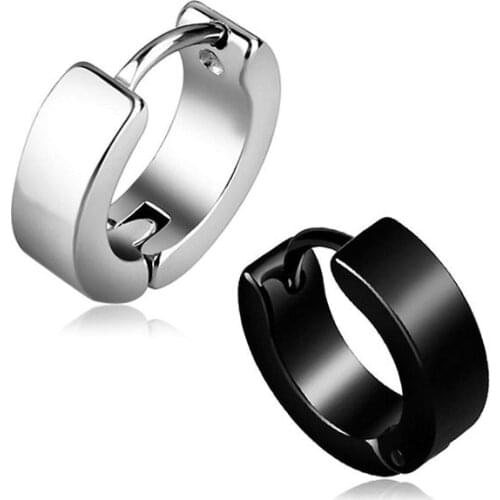 Gold black Stainless Steel Earrings punk rock Stud Earrings Men Fashion Jewelry 6 colors women small circle round stud earrings